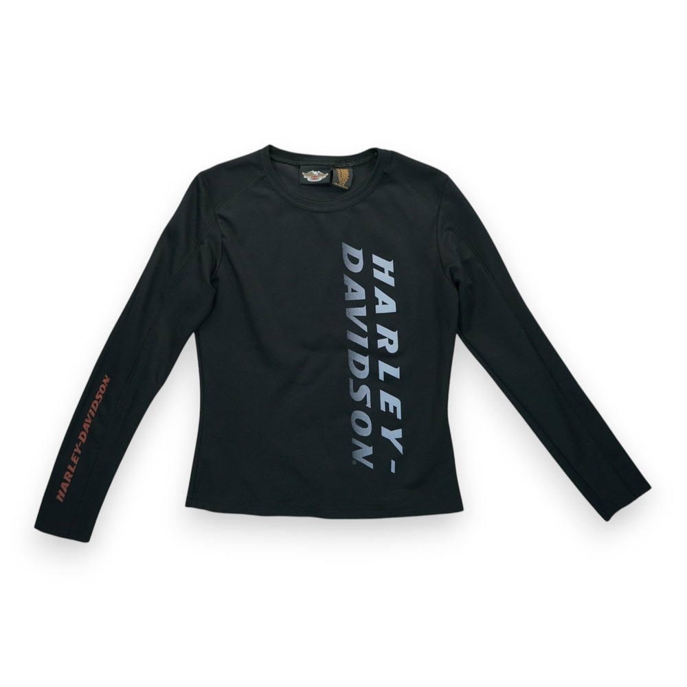 Harley Davidson Women's Shirt Long Sleeve Size Medium Black ~ Made in USA